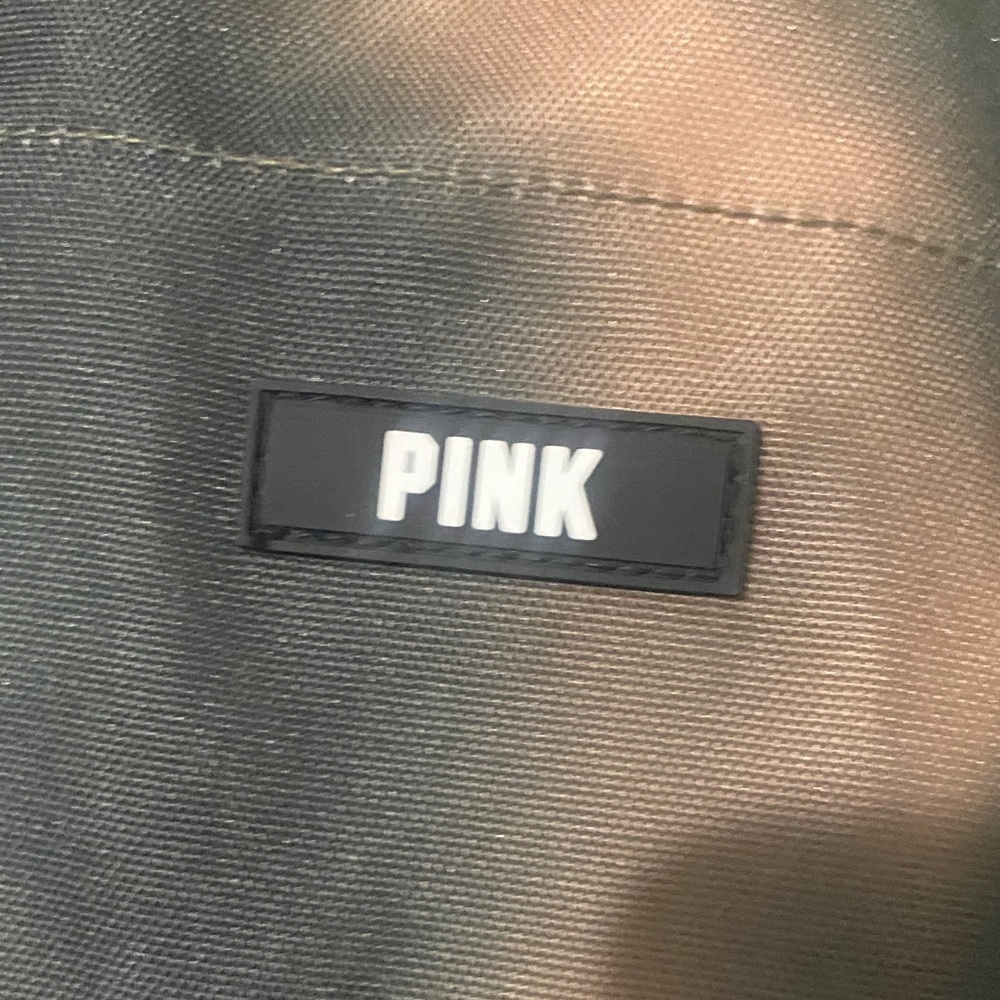 PINK Victoria's Secret Green and Tan Tote Bag - Picture 2 of 7